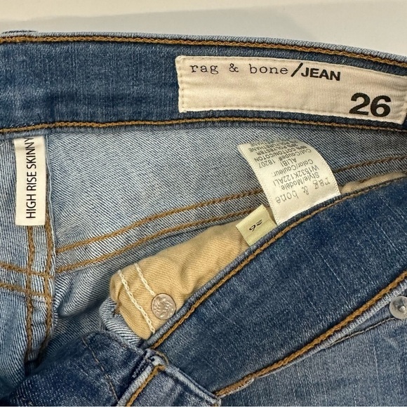 Rag & Bone Medium Wash Jeans High Rise Skinny SZ 26 - Picture 7 of 9